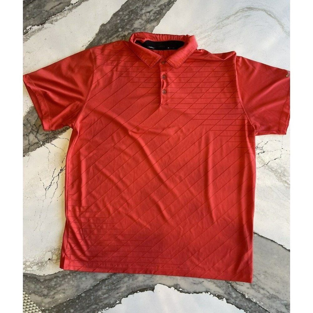 Nike Golf Polo Vented Mens Size XL Orange Dri-fit Short Sleeve Shirt